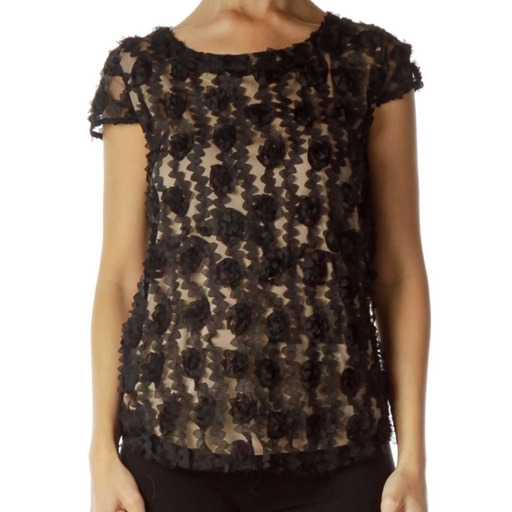 Ann Taylor Rosette Top